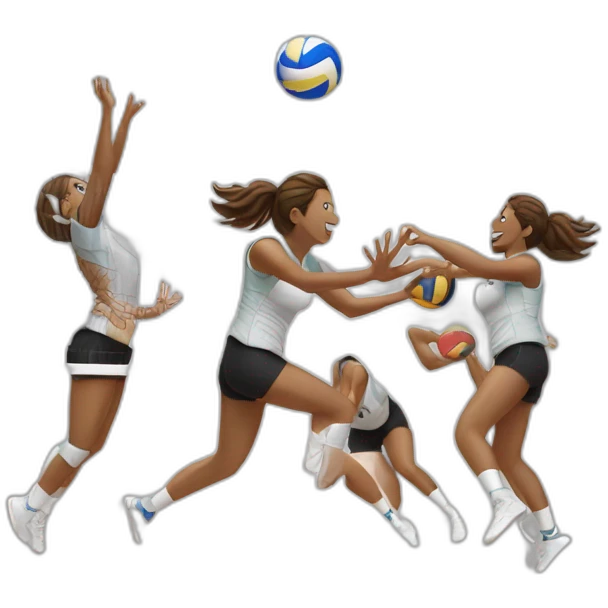 Volleyball players spiking emoji