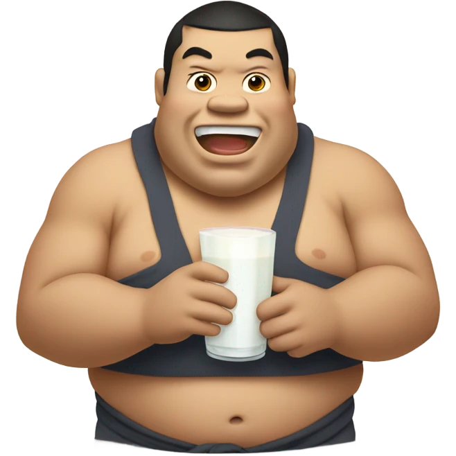 Sumo wrestler drinking milk emoji