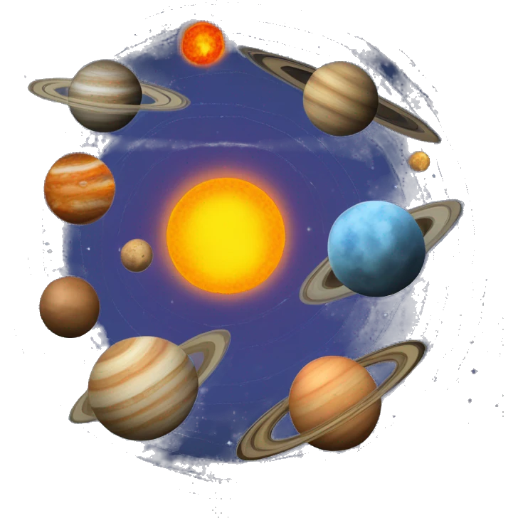 Solar System DIN and planets emoji