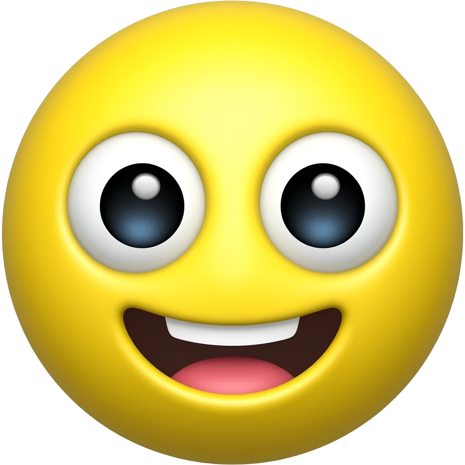 Yellow round zany fave emoji