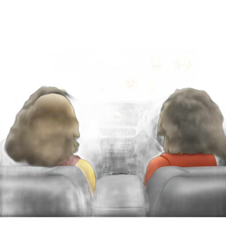 Inside car view from backseat emoji