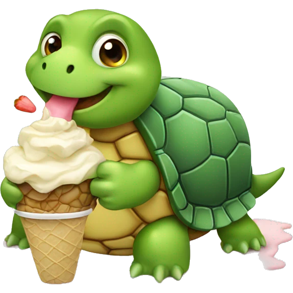 turtle eating icecream emoji