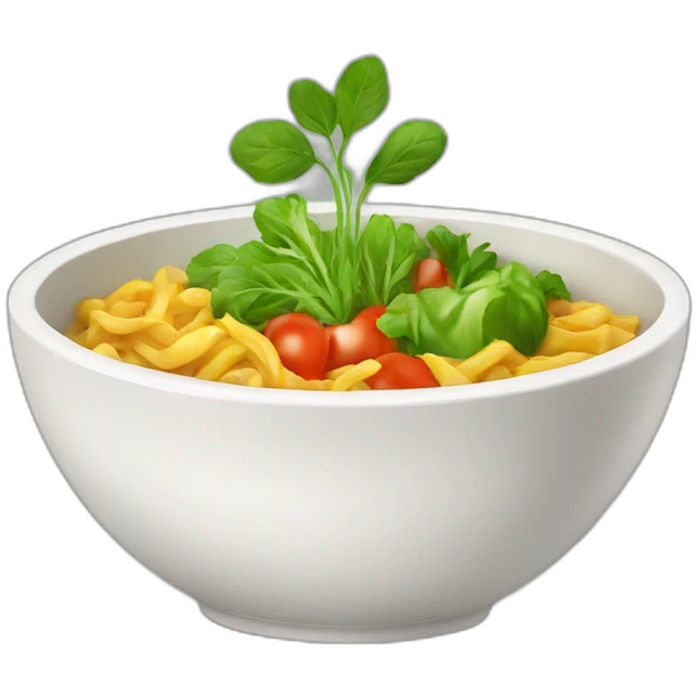 Vegetarian food in a bowl emoji