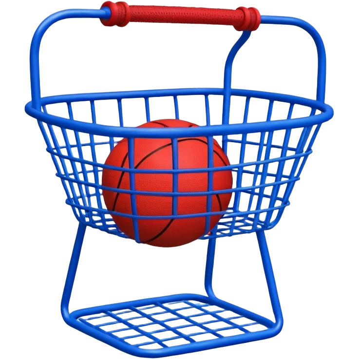 basket stand with ball (#00A3E0) and red (#F9423A) emoji