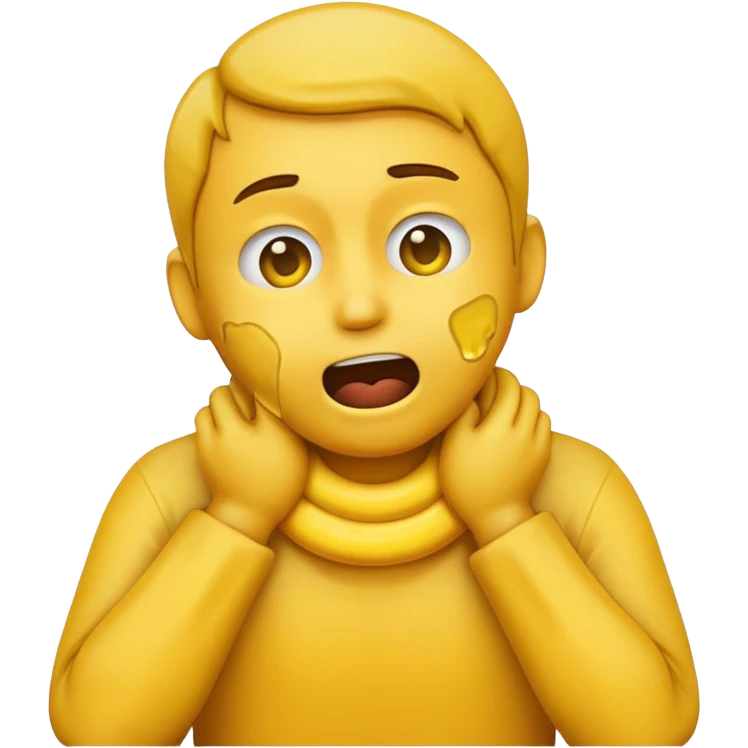 emoji choking himself at the neck emoji