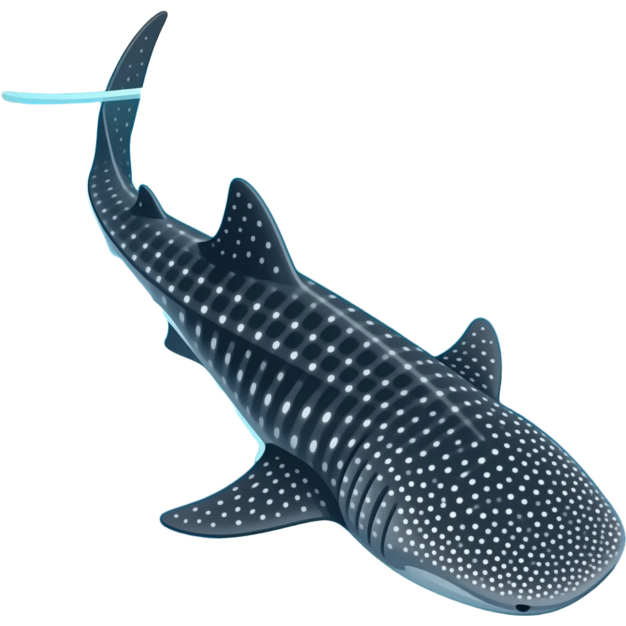A real whale shark view from above with a bigger head emoji