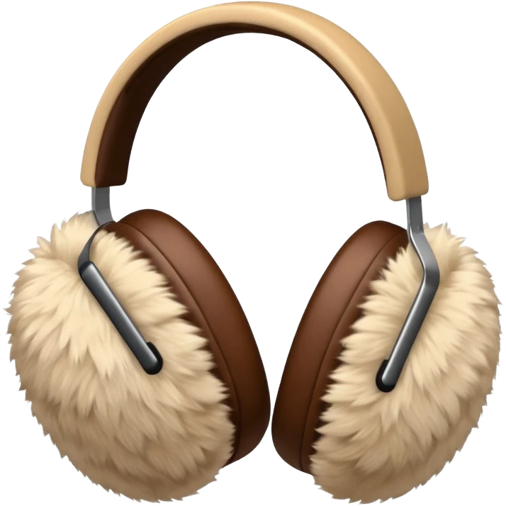 Warm brown beige completely fluffy earmuffs emoji