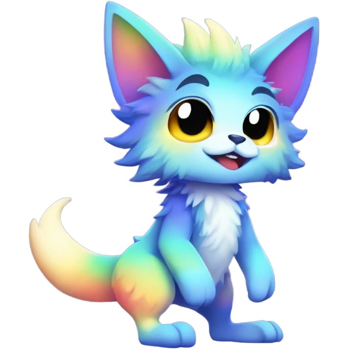 gradient-Sparkle-nebula-fursona anthropomorphic furry Fakémon full body emoji