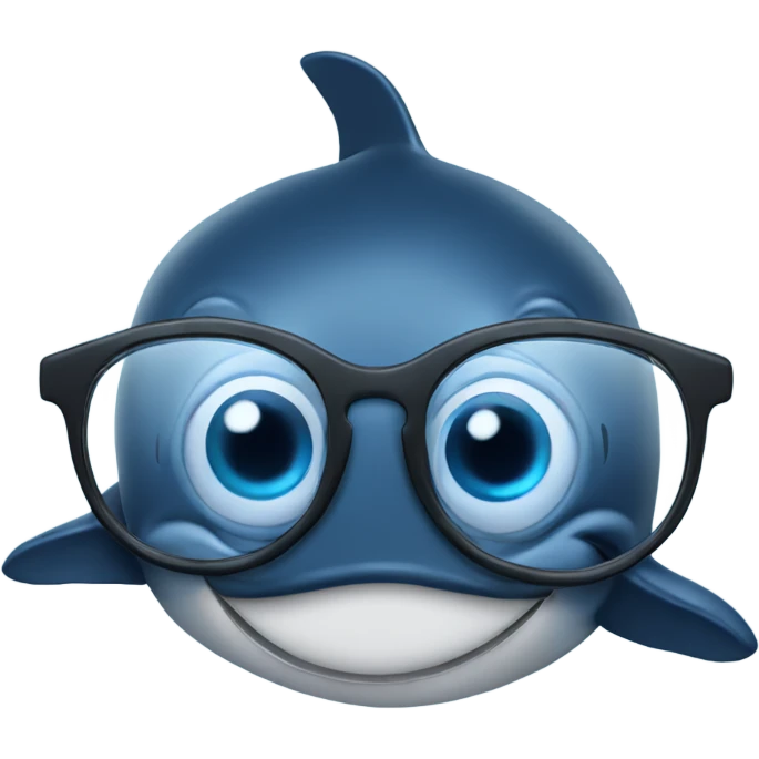 Whale with a eyeglass emoji