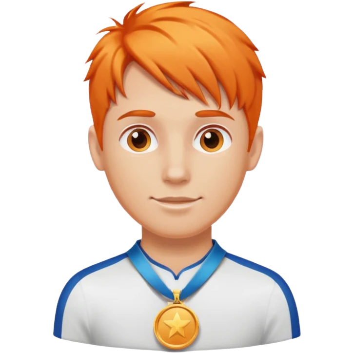 a orange-haired guy with a silver medal emoji