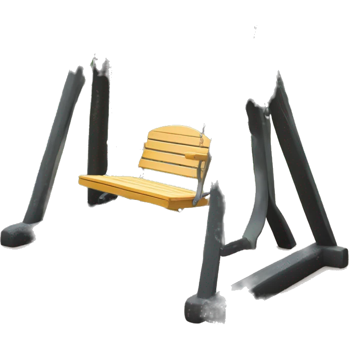 One seat swing set wood, metal seat emoji