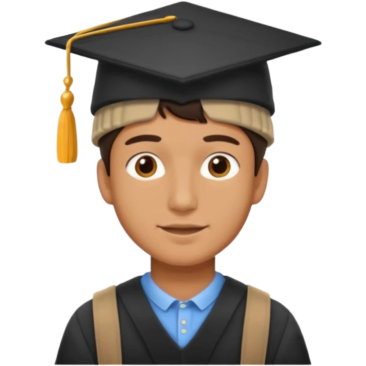 man student with collage hat emoji