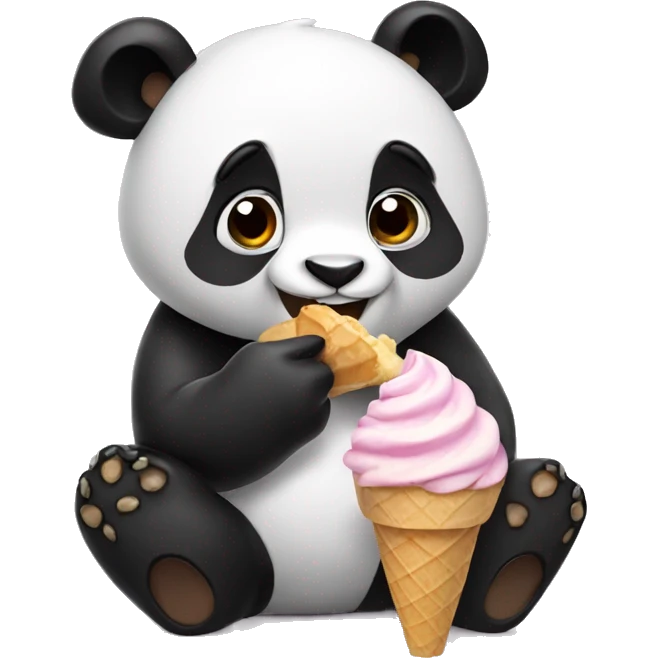 Panda eating ice cream emoji