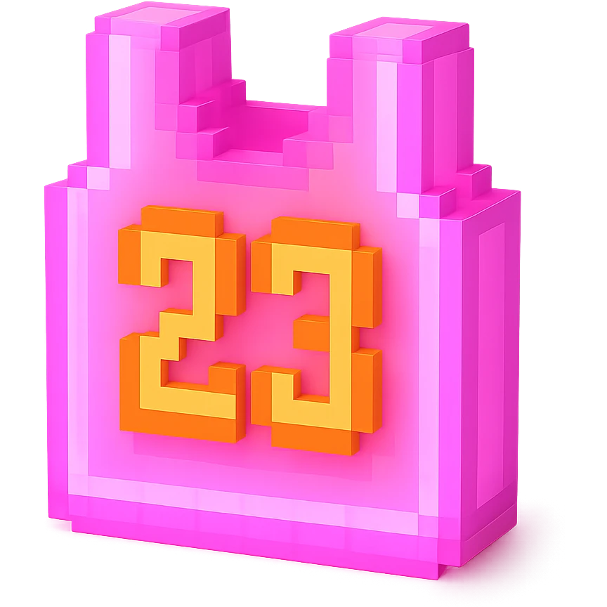 светящейся розовая баскетбольная майка с надписью "23", no background emoji