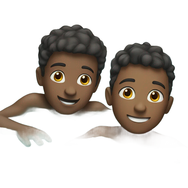 Two boys swimming  emoji