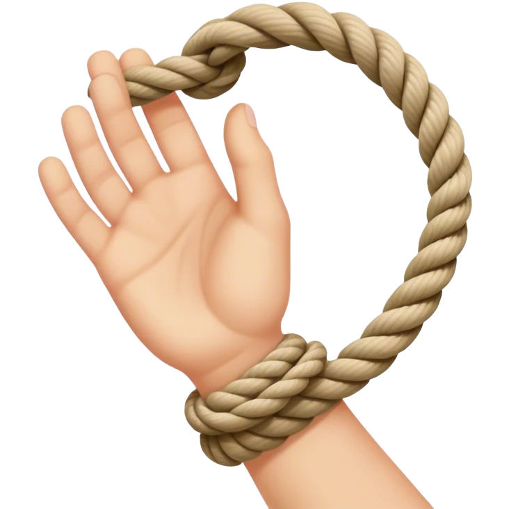 hand letting go a rope emoji