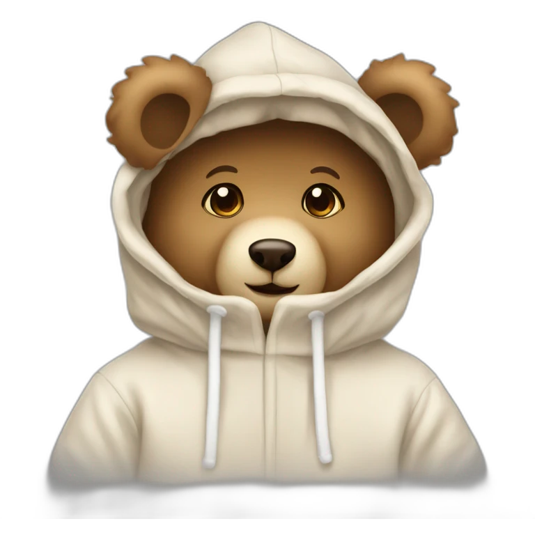 teddy bear in the hood holding send kiss. emoji