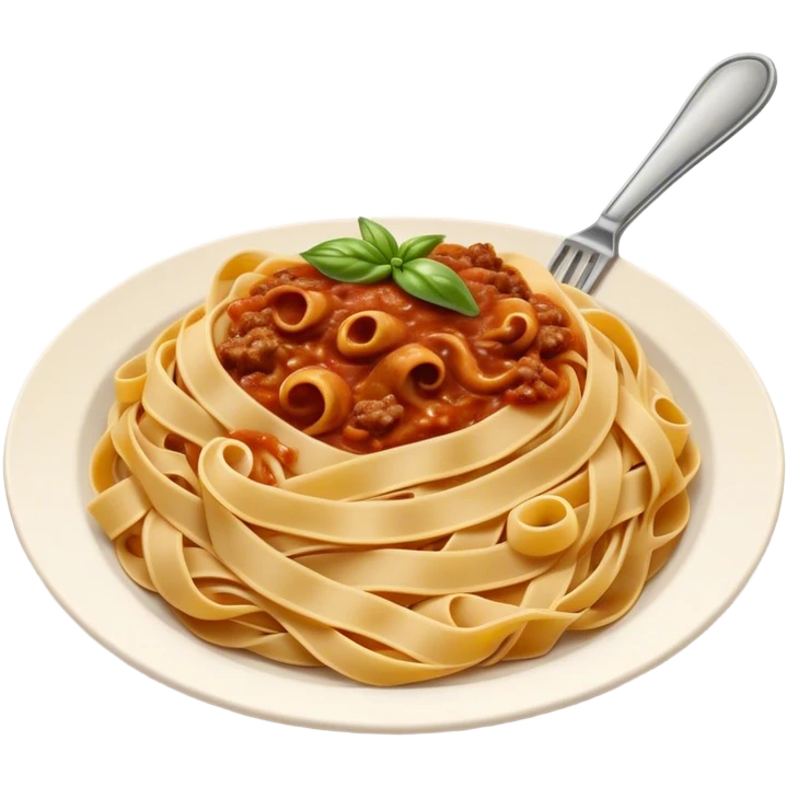 Cinematic Realistic Tagliatelle al Rag√π Dish Emoji, showcasing hand‚Äêcut pasta enveloped in a rich, slow‚Äêcooked meat sauce rendered with detailed textures and hearty, inviting lighting. emoji