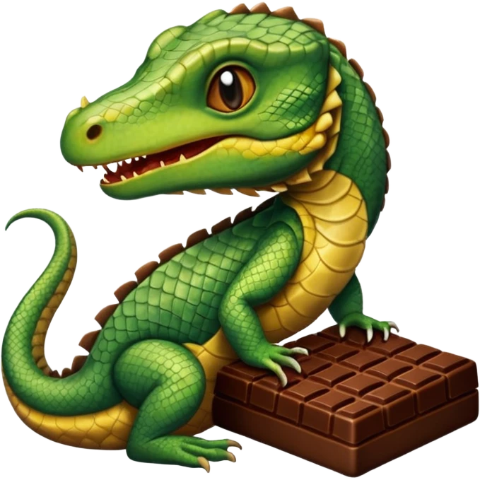 Reptile  eating chocolate emoji