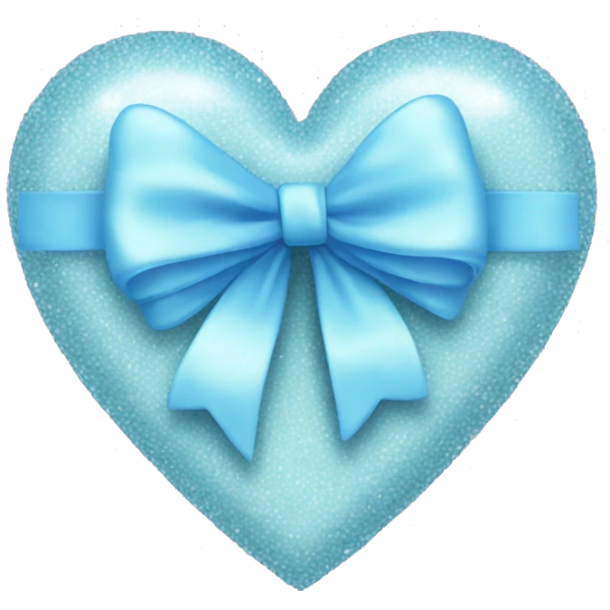 pastel blue sparkly heart with bow emoji