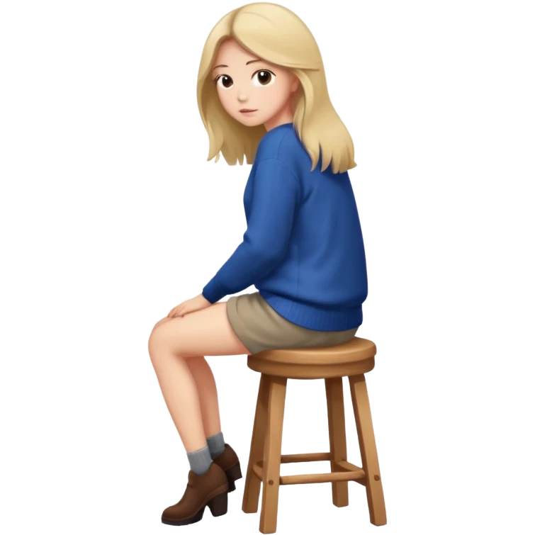 a person sitting on stool with backs turned

 emoji