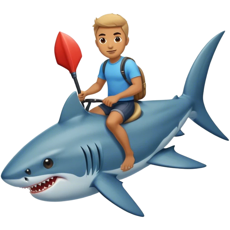 Homme qui chevauche un requin  emoji