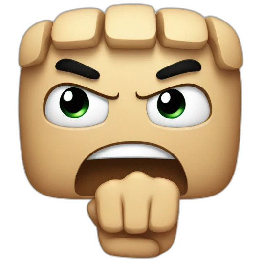 angry, holding, fist emoji