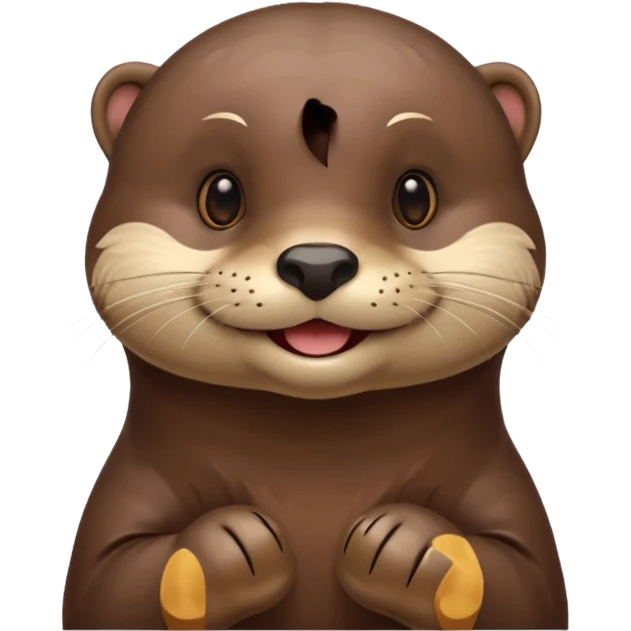 Smiling otter with brown hair emoji