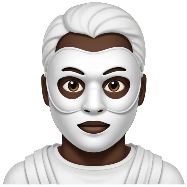 half-man-half-mask dark eyes dark mouth sly face white mask emoji