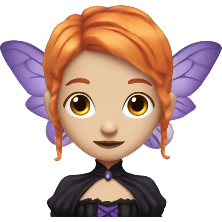 Gothic fairy with Orange hair and violet dress emoji