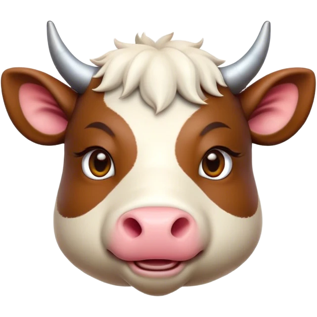Cinematic Cute Domestic Ox Portrait Emoji, Head tilted playfully and inquisitively, with a robust, compact build and a polished hide adorned with subtle natural patterns, round, sparkling eyes full of gentle curiosity, Simplified yet irresistibly adorable features, highly detailed, glowing with a warm, friendly glow, high shine, affectionate and grounded, stylized with a touch of rustic charm, soft glowing outline, capturing the essence of a mischievous yet loving ox that feels like it could amble out of the screen into your arms! emoji