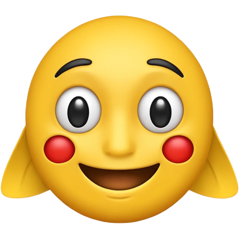 😊🥺 these emojis but with flies around it and its happy yellow face emoji black eyes like the 4th image but its cuter remove the nose make the eyes bigger and fully black and close its mouth make it smile emoji