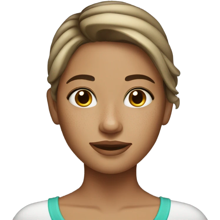 Brunette blonde girl with freckles  emoji
