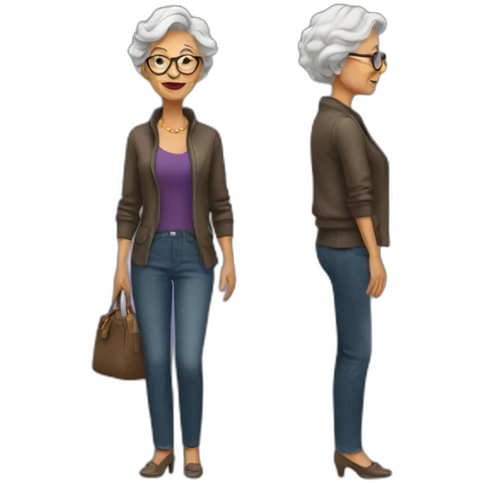 Hip and stylish older woman emoji
