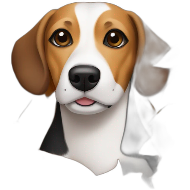 older beagle jack russell mix dog laying in pile of leaves emoji