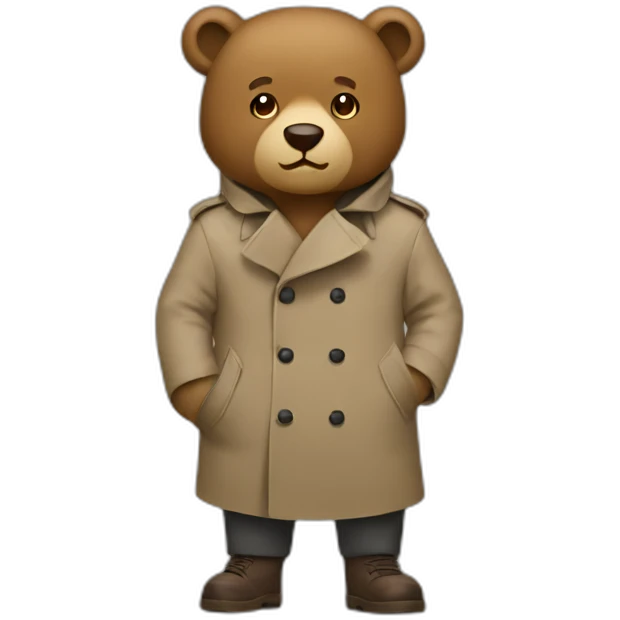 Bear in a trench coat emoji