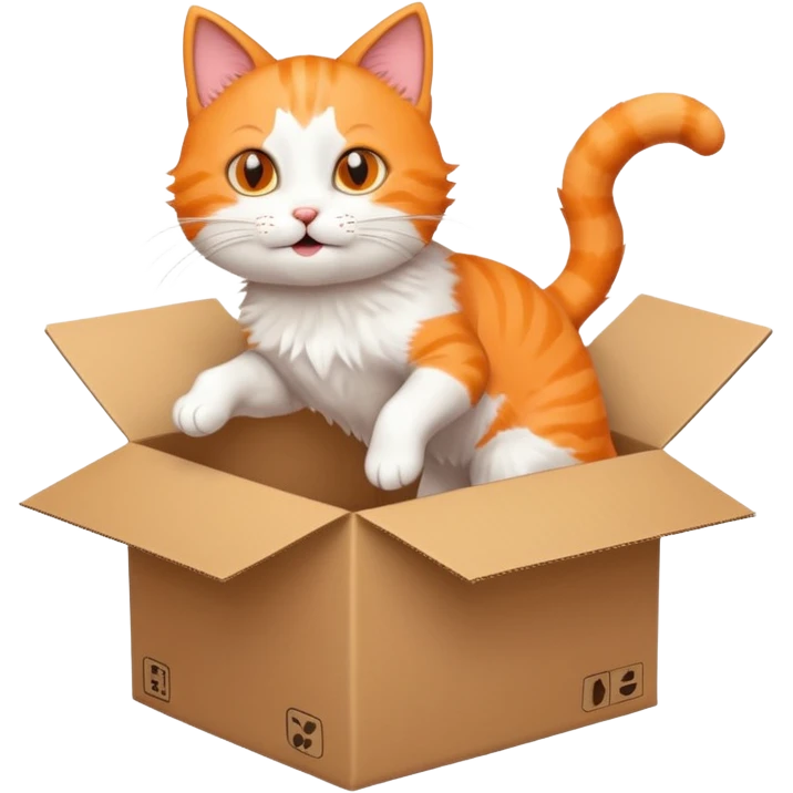 cat jumping inside into a box emoji