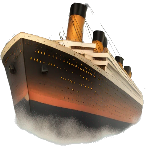 Titanic sinking, bright image emoji