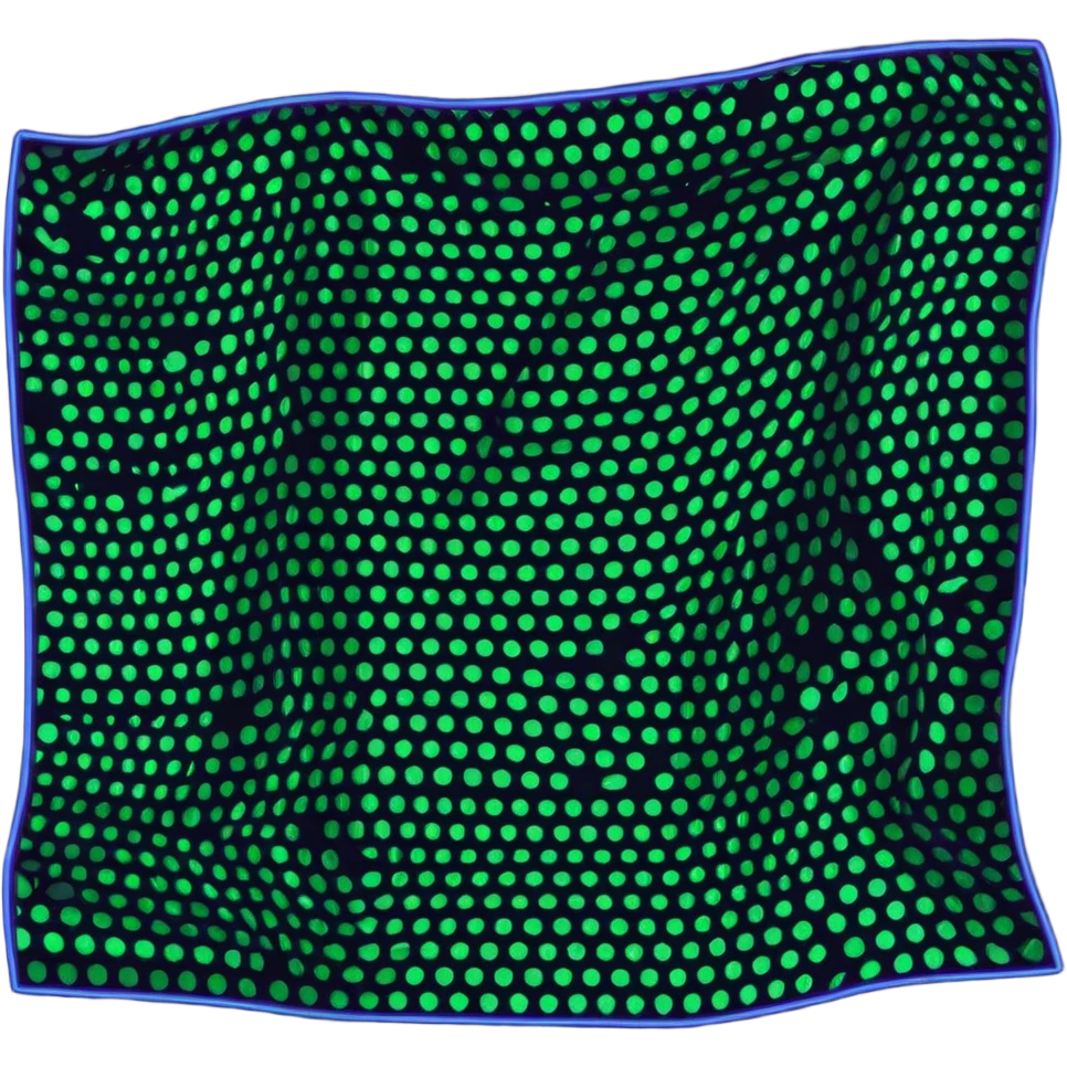 roll of smart fabric with glowing sparkles and electronic pattern, high-tech textile emoji