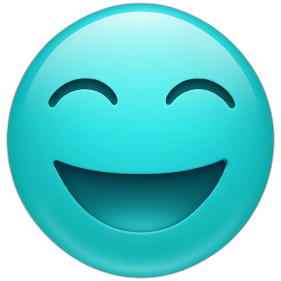 An simple aqua blue smiley emoji