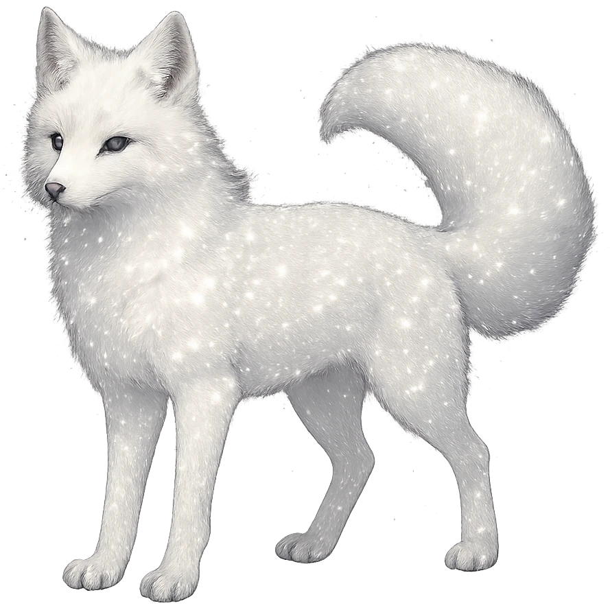 sparkly white fox emoji