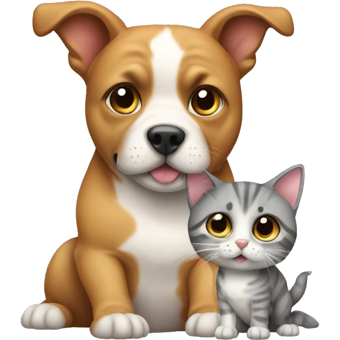 Dog with cat emoji