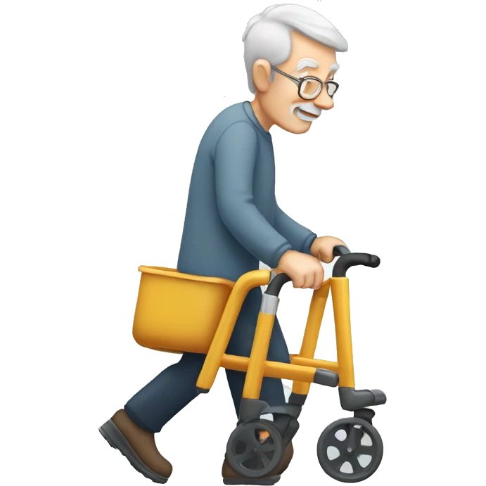Old Man walking with rollator emoji