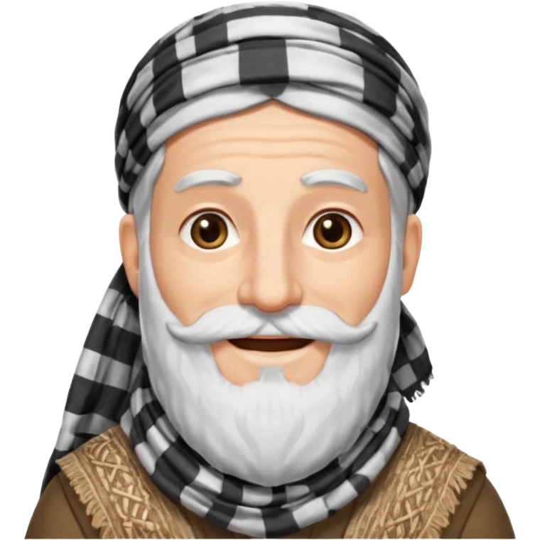 abraham from the bible, long white beard, with keffiyeh emoji