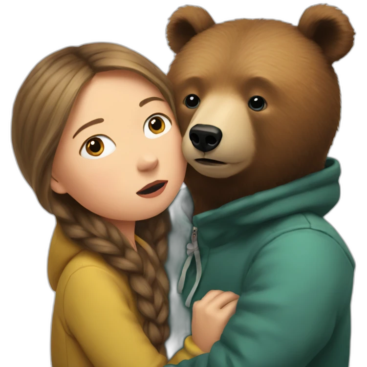 greta thunberg kiss an bear emoji