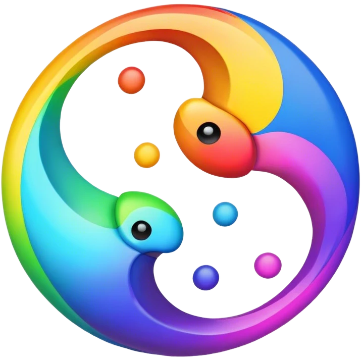 Rainbow yin yang emoji