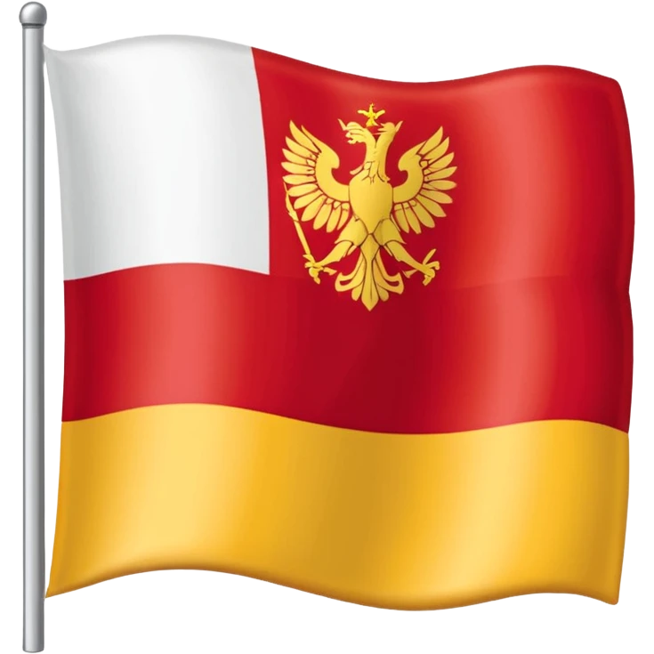 combine half the macedonian flag with half the polish flag so there is an even amount of each in the one flag. keep the colours of the flags the same do not merge them. just cut half of each and put them together, the polish flag is this 🇵🇱 and macedonian is this 🇲🇰 emoji