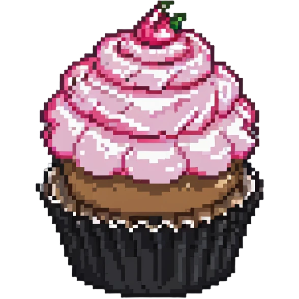 cupcake with pink icing emoji