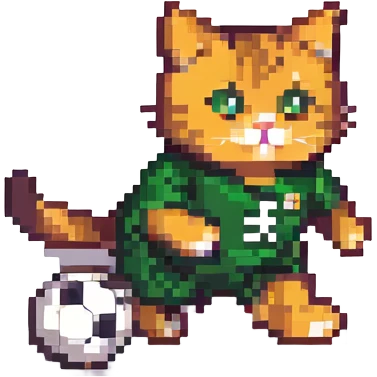 cat playing soccer emoji