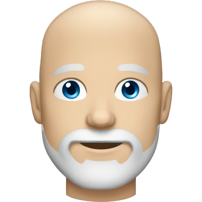A bald white man with gray goatee beard blue eyes emoji